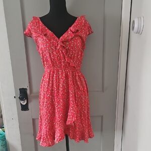 American Eagle Outfitters Pink Ruffled Mini Sundress
